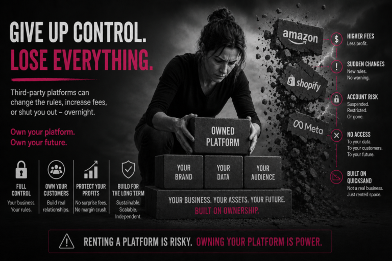 GEcommerce control comparison between rented platforms and owned business assets